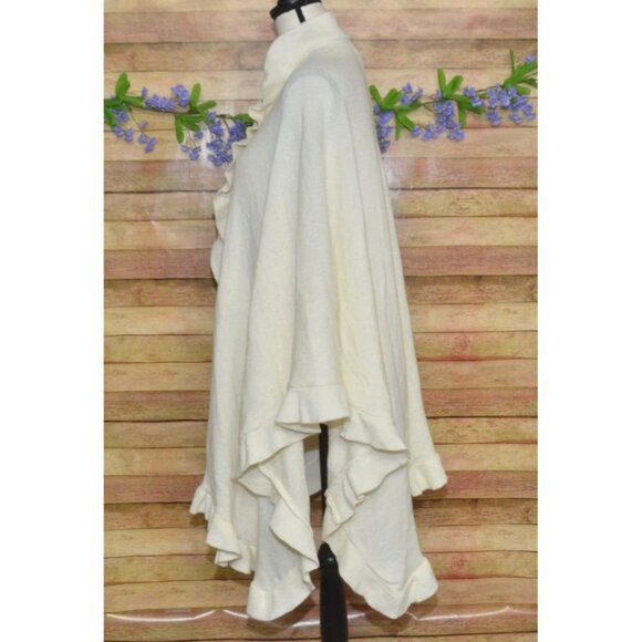 Croft & Barrow Women's Cream Cape Shawl Wrap Cardigan Sweater One Size Neutral - Picture 4 of 10